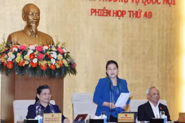 Chủ tịch Quốc hội Nguyễn Thị Kim Ngân phát biểu. (Ảnh: Trọng Đức/TTXVN)