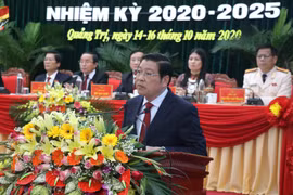 Ông Phan Đình Trạc, Bí thư Trung ương Đảng, Trưởng Ban Nội chính Trung ương phát biểu chỉ đạo Đại hội. (Ảnh: Nguyên Lý/TTXVN)