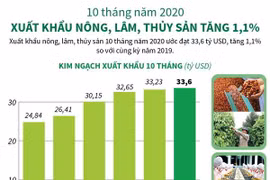 Xuất khẩu nông, lâm, thủy sản tăng 1,1% bất chấp dịch COVID-19
