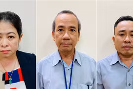 Các bị can từ trái sang phải: Phan Thị Thùy Trang, Nguyễn Như Việt và Nguyễn Đăng Thuần. (Nguồn: giaoduc.net.vn)