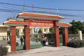 Trường Mầm non Ninh Khang, huyện Hoa Lư, tỉnh Ninh Bình, nơi xảy ra vụ việc. (Ảnh: Đức Phương/TTXVN)