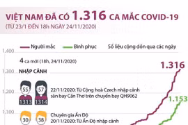 [Infographics] Việt Nam đã ghi nhận 1.316 ca mắc COVID-19 