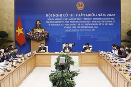 Thủ tướng Phạm Minh Chính chủ trì hội nghị. (Ảnh: Dương Giang/TTXVN)