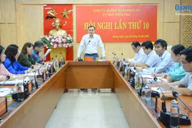 Chủ nhiệm Ủy ban Kiểm tra Tỉnh ủy Quảng Ngãi Võ Văn Quỳnh chủ trì Kỳ họp lần thứ 10. (Nguồn: Báo Quảng Ngãi)