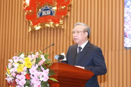 Ông Trần Quốc Vượng, Ủy viên Bộ Chính trị, Thường trực Ban Bí thư phát biểu chỉ đạo Hội nghị. (Ảnh: Doãn Tấn/TTXVN)