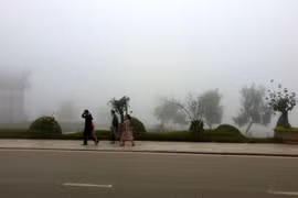 Không khí lạnh bao trùm Sa Pa. (Ảnh: Quốc Khánh/TTXVN)