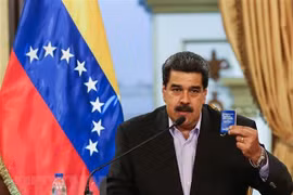 Tổng thống Venezuela Nicolas Maduro tại cuộc họp ở Caracas. (Ảnh: AFP/TTXVN)
