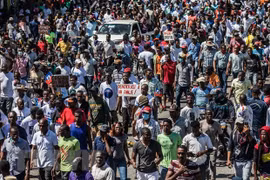 Một cuộc biểu tình ở Haiti. (Ảnh: AFP/TTXVN phát)