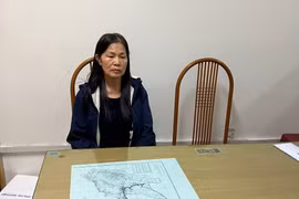 Đối tượng Đỗ Thị Mão tại cơ quan điều tra. (Ảnh: Công an cung cấp/TTXVN phát)
