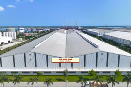 Kho ngoại quan có diện tích 13.440m2, được xây dựng theo tiêu chuẩn quốc tế tại Cảng Chu Lai.