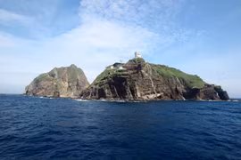 Quần đảo đang tranh chấp giữa Hàn Quốc và Nhật Bản, Dokdo/Takeshima. (Nguồn: Xinhua)