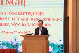 Đồng chí Võ Văn Thưởng, Ủy viên Bộ Chính trị, Thường trực Ban Bí phát biểu chỉ đạo hội nghị. (Ảnh: Vietnam+)
