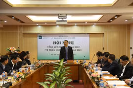 Thứ trưởng Nguyễn Đức Chi chỉ đạo tại Hội nghị tổng kết công tác năm 2022, triển khai nhiệm vụ công tác năm 2023 của Ủy ban Chứng khoán Nhà nước, ngày 27/12. (Ảnh: Vietnam+)