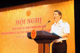 Tổng cục trưởng Tổng cục Thuế Cao Anh Tuấn phát biểu tại Hội nghị Sơ kết công tác công tác thuế 6 tháng đầu năm, triển khai nhiệm vụ, giải pháp công tác thuế 6 tháng cuối năm 2022, ngày 30/6. (Ảnh: Vietnam+)