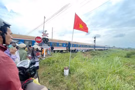 Hiện trường vụ tai nạn đường sắt.