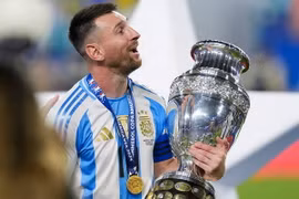 Lionel Messi ăn mừng chức vô địch Copa America 2024. (Nguồn: AP)