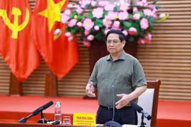 Thủ tướng Phạm Minh Chính phát biểu chỉ đạo. (Ảnh: Dương Giang/TTXVN)