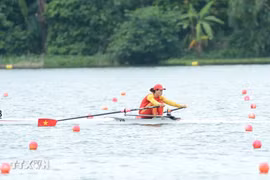 Phạm Thị Huệ lần đầu giành suất dự Olympic. (Ảnh: Minh Đức/TTXVN)