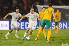Indonesia gây bất ngờ trước Australia ở vòng loại World Cup 2026. (Nguồn: detik)