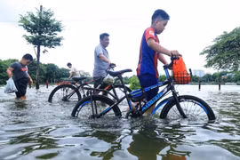 Một số tuyến phố ở Hà Nội có khả năng ngập sâu. (Ảnh: Tuấn Anh/TTXVN)