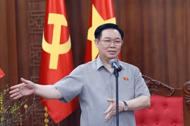 Chủ tịch Quốc hội Vương Đình Huệ phát biểu chỉ đạo. (Ảnh: Nhan Sáng/TTXVN)