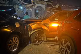 Hiện trường vụ tai nạn. (Ảnh: TTXVN phát)