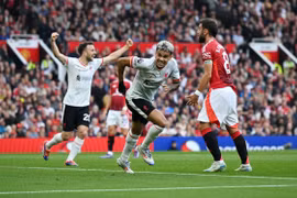 Liverpool giành chiến thắng đậm 3-0 ngay trên sân của Manchester United. (Nguồn: Getty Images)
