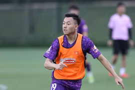 Tiền vệ Nguyễn Thái Sơn trong buổi tập của U23 Việt Nam. (Nguồn: VFF)