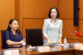 Phó Chủ tịch Quốc hội Nguyễn Thị Thanh, đại biểu Quốc hội tỉnh Ninh Bình phát biểu ý kiến. (Ảnh: Doãn Tấn/TTXVN)