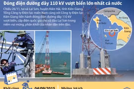 Đóng điện đường dây 110 kV vượt biển lớn nhất cả nước.