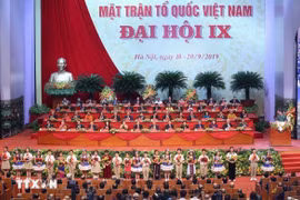 Đại hội đại biểu toàn quốc Mặt trận Tổ quốc Việt Nam lần thứ IX, nhiệm kỳ 20192024.. (Ảnh: TTXVN)