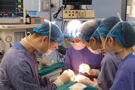 Các bác sỹ phẫu thuật cho bệnh nhân. (Ảnh: PV/Vietnam+)