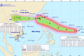 Hướng đi của cơn bão số 5. (Nguồn: nchmf.gov.vn)