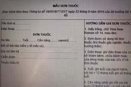 Mẫu đơn thuốc mới theo quy định tại Thông tư 18/2018/TT-BYT