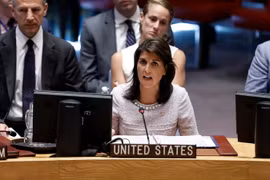 Đại sứ Mỹ tại Liên hợp quốc Nikki Haley. (Ảnh: THX/TTXVN)