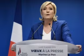 Lãnh đạo của đảng cực hữu Mặt trận Quốc gia Pháp Marine Le Pen. (Ảnh: AFP/TTXVN)