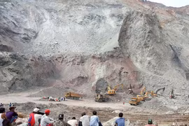 Vụ sập hầm mỏ hồi tháng Năm vừa qua tại thị trấn Hpakant, bang Kachin của Myanmar. (Nguồn: AP)