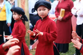 Hát Xoan chính thức trở thành Di sản văn hóa phi vật thể đại diện của nhân loại. (Ảnh: TTXVN)