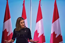 Ngoại trưởng Canada Chrystia Freeland. (Nguồn: AFP/TTXVN)