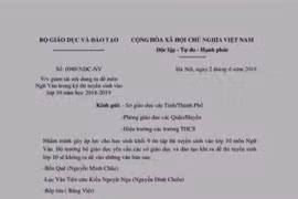 Nội dung công văn giả mạo. 