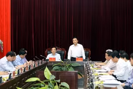 Ông Nguyễn Xuân Thắng phát biểu tại buổi làm việc. (Ảnh: Phan Tuấn Anh/TTXVN)