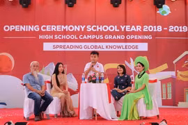 Buổi chia sẻ về văn hóa sách tại lễ khai giảng năm học 2018-2019. (Nguồn: Vietnam+)