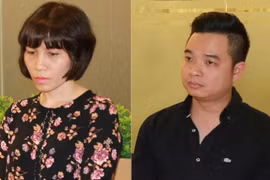 Bị can Châu Nguyên Anh (mặc áo hoa) và bị can Phạm Quang Minh. (Nguồn: Bộ Công an)