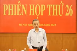 Tổng Bí thư, Chủ tịch nước Tô Lâm phát biểu chỉ đạo phiên họp. (Ảnh: Trí Dũng/TTXVN)