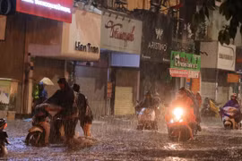 Từ nay đến sáng 9/9, thành phố có mưa vừa, mưa to đến rất to và dông (mưa to đến rất to tập trung từ chiều 7/9 đến sáng 8/9). (Ảnh minh họa: Hoàng Hiếu/TTXVN)