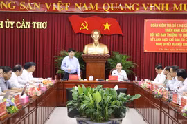 Quang cảnh buổi làm việc. (Ảnh: Ngọc Thiện/TTXVN)