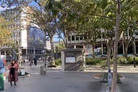 Một nhà vệ sinh công cộng trên đường phố Paris. (Nguồn: Vietnam+)