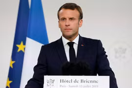 Tổng thống Pháp Emmanuel Macron phát biểu tại thủ đô Paris. (Ảnh: AFP/TTXVN)