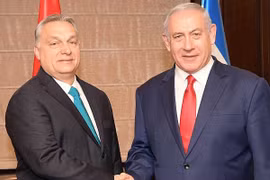 Thủ tướng Hungary Viktor Orban và Thủ tướng Israel Benjamin Netanyahu. (Nguồn: timesofisrael.com)