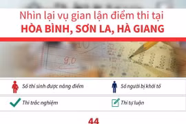 [Infographics] Vụ gian lận điểm thi tại Hòa Bình, Sơn La, Hà Giang